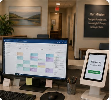 Healthcare office with modern systems